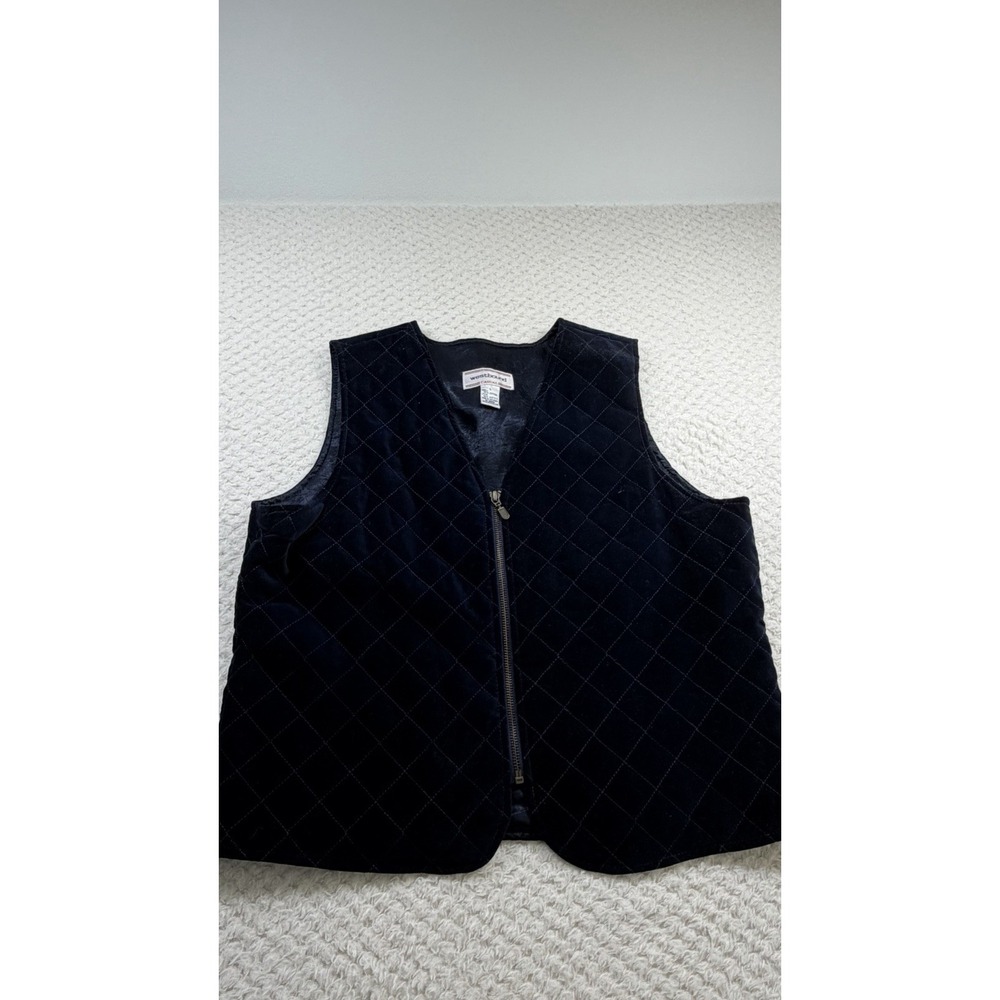 Westbound Vintage 90s Blue Vest Velvet Women's Size Large Navy Blue Zip up